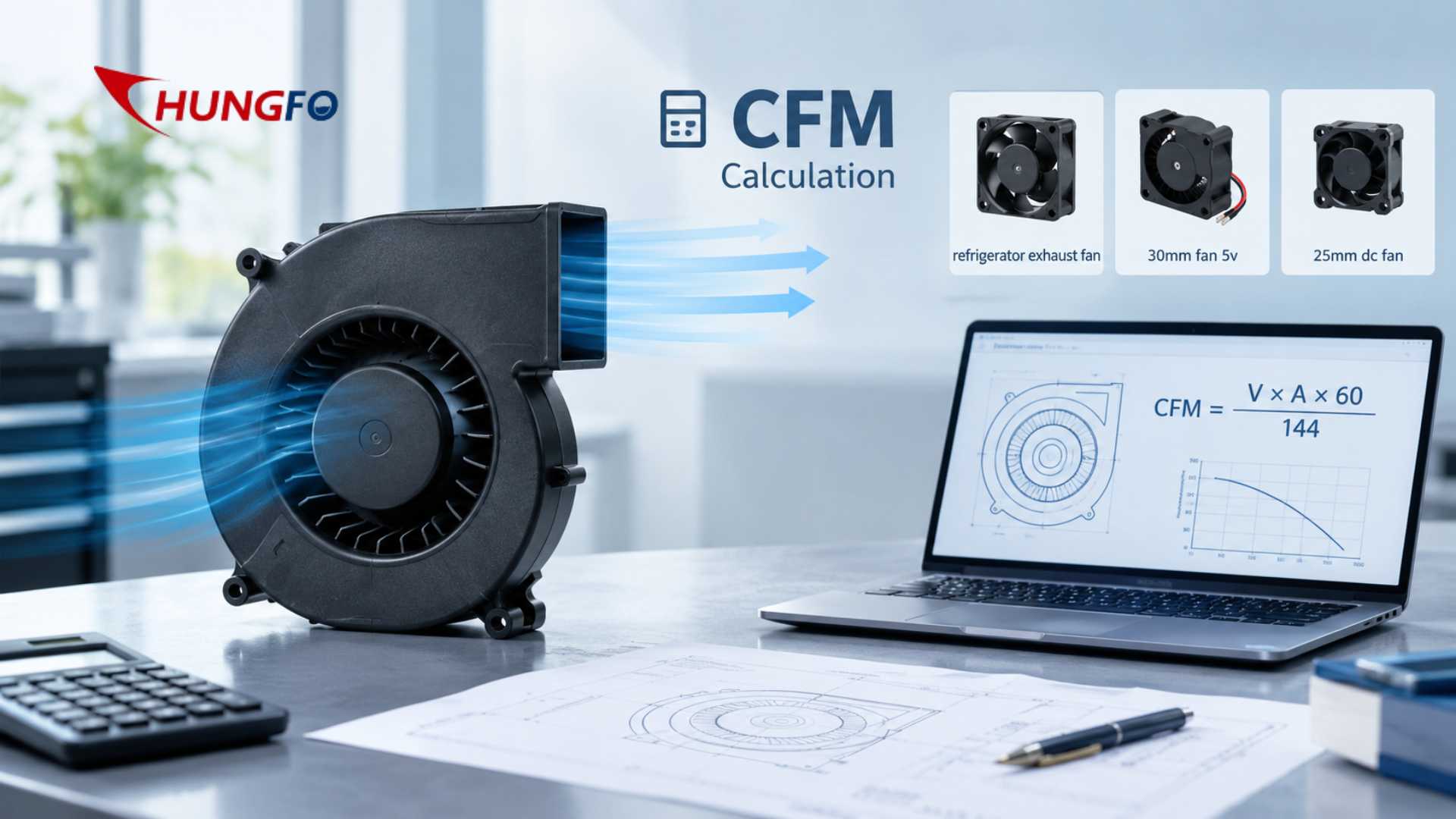 Comment calculer le CFM requis pour un boîtier de ventilateur centrifuge en plastique ?