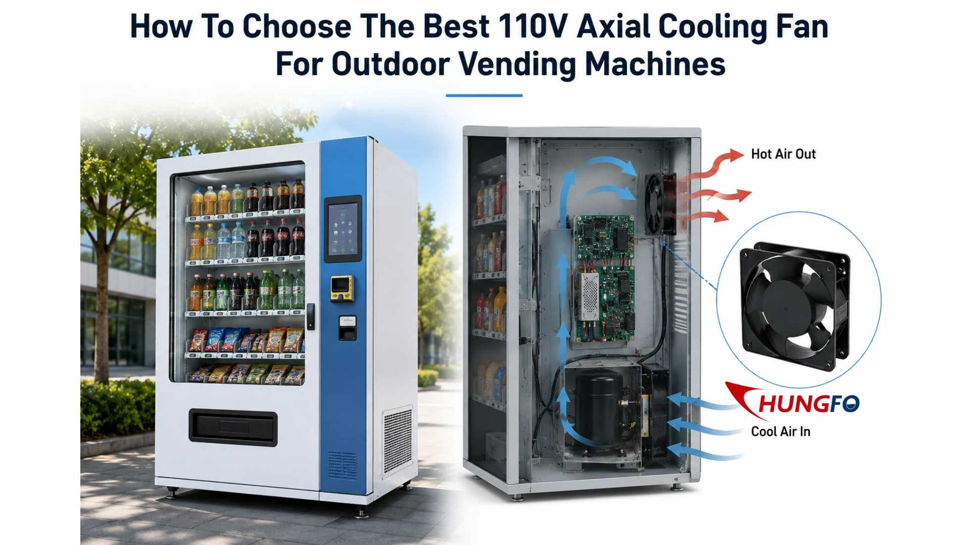 Comment choisir le meilleur ventilateur axial de refroidissement 110V pour les distributeurs automatiques extérieurs